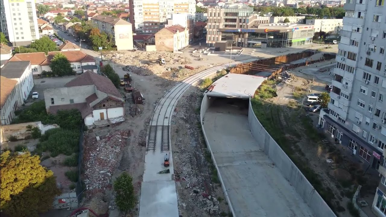 Oradea | Piața Cetății - Emanuil Gojdu , stadiu lucrări la pasaje si parcarea subterană, 26.08.23