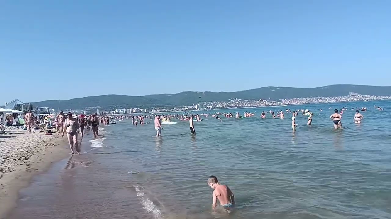 Болгария Солнечный Берег море пляж летом и осенью