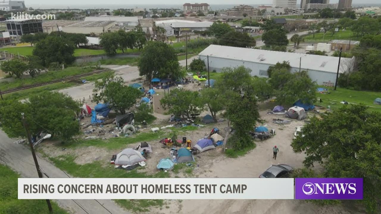 A look at the homeless tent city in downtown Corpus Christi
