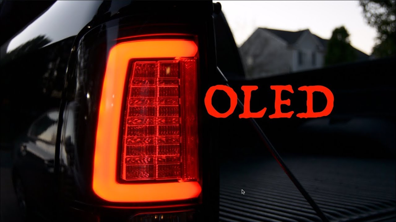 Установка светодиодных задних фонарей OLED на пикапы Dodge Ram 1500 2500 3500 2009-2018 годов вып...