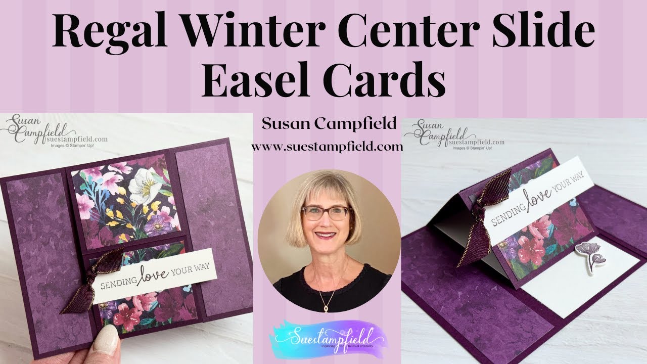TWO Regal Winter Center Slide Easel Cards - Blackberry Bliss or Pretty Peacock, your favorite?