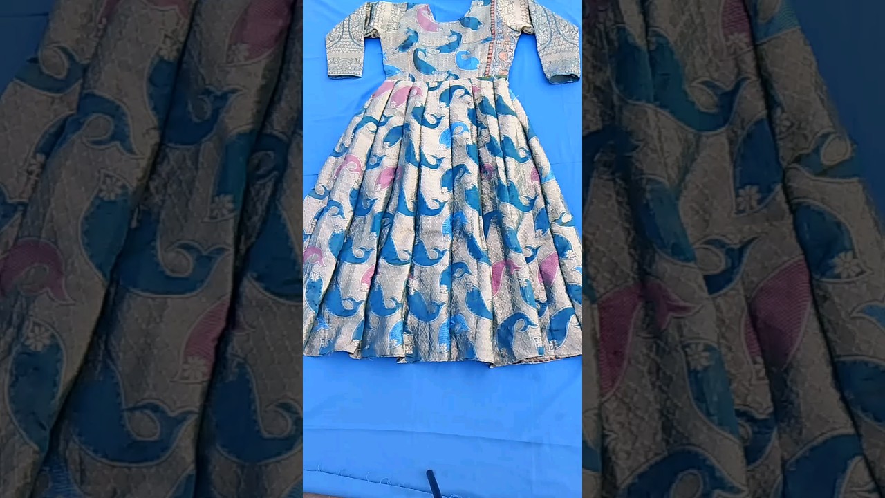 16 Panel Organza Anarkali Dress Cutting And Stitching