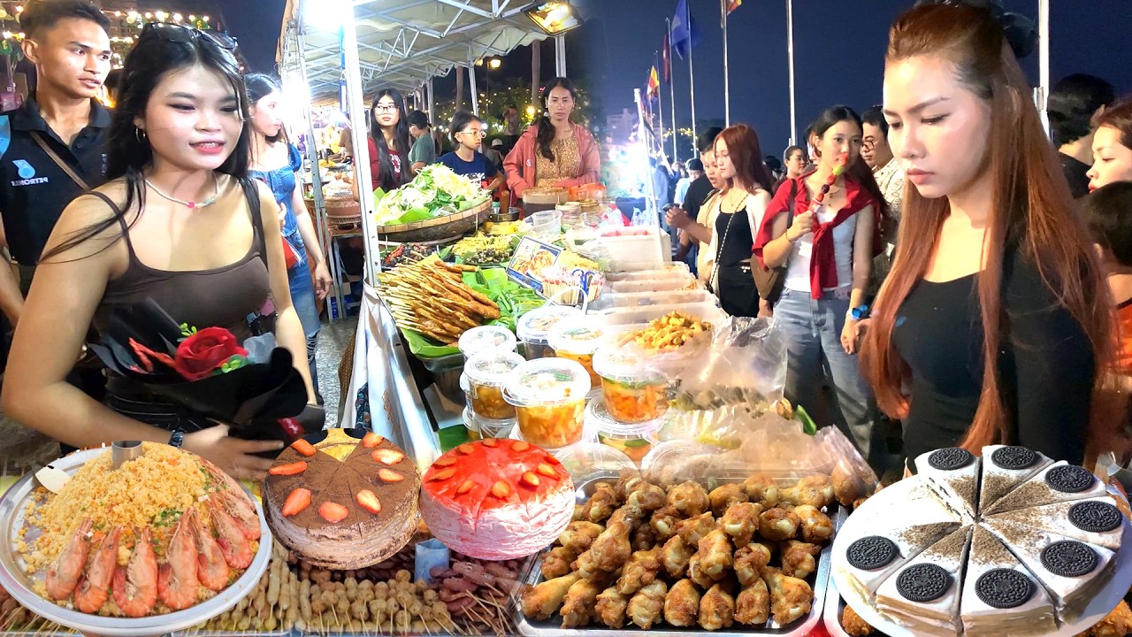 Unbelievable! CAMBODIAN Street Food Tour 2026! Wonderful Walking Tour at Riverside Food Night Market