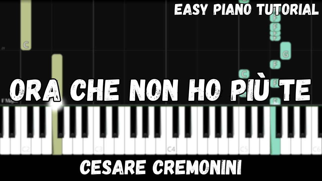Cesare Cremonini - Ora Che Non Ho Più Te (Easy Piano Tutorial)
