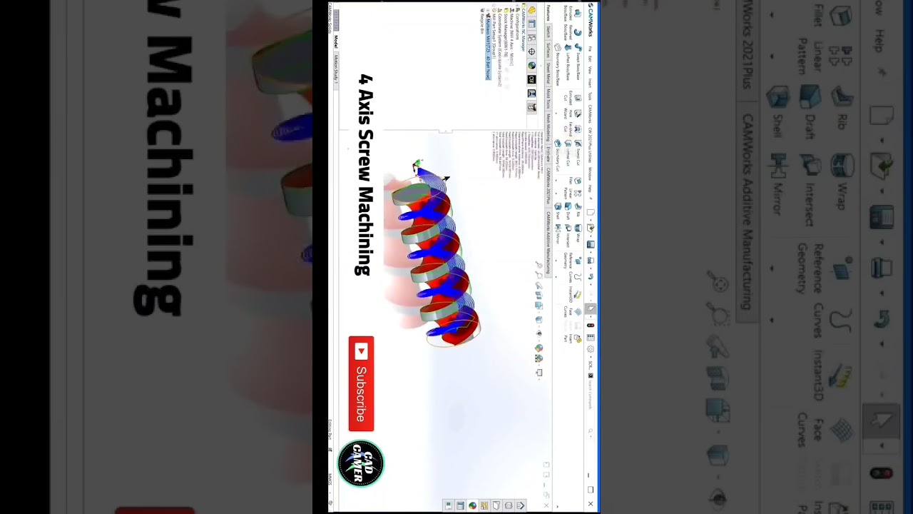 4 Axis Screw Machining #cnc #shorts #ytshorts #youtubeshorts #cam #cad #solidworks #tutorial #vmc