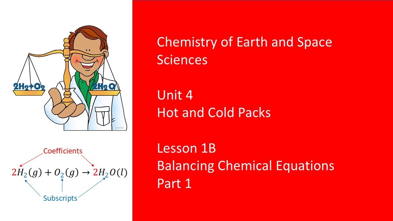 Hot and Cold Packs   Lesson 1   Balancing Chemical Equations   Part 1