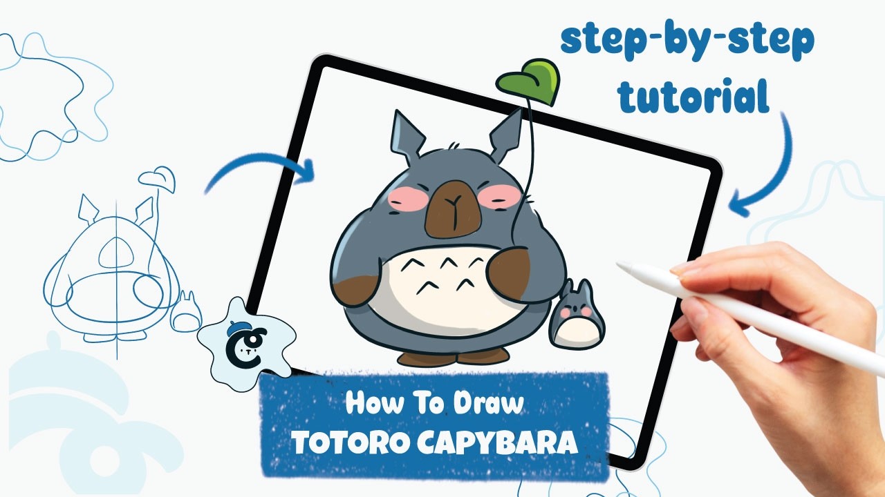 How To Draw a Totoro Capybara | Step-by-step Tutorial | Ghibli Drawing Tutorial