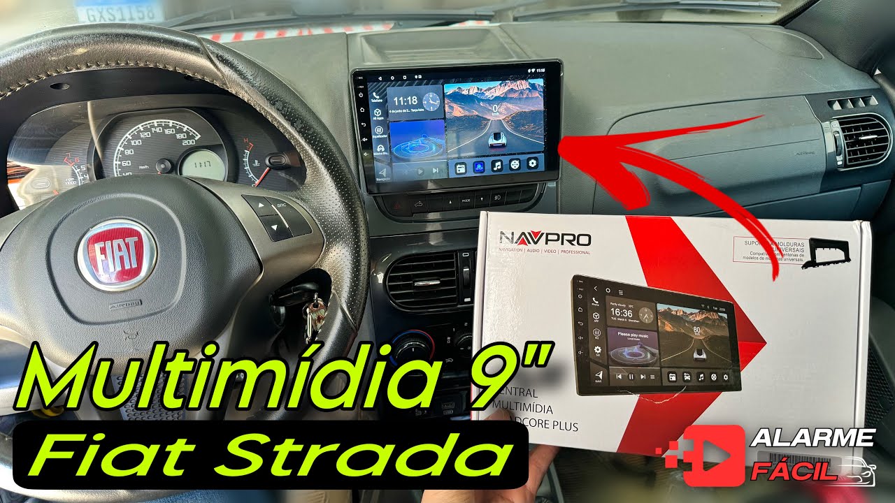 Instalação Multimídia Android  9” NavPro / Fiat Strada 2014 ✅