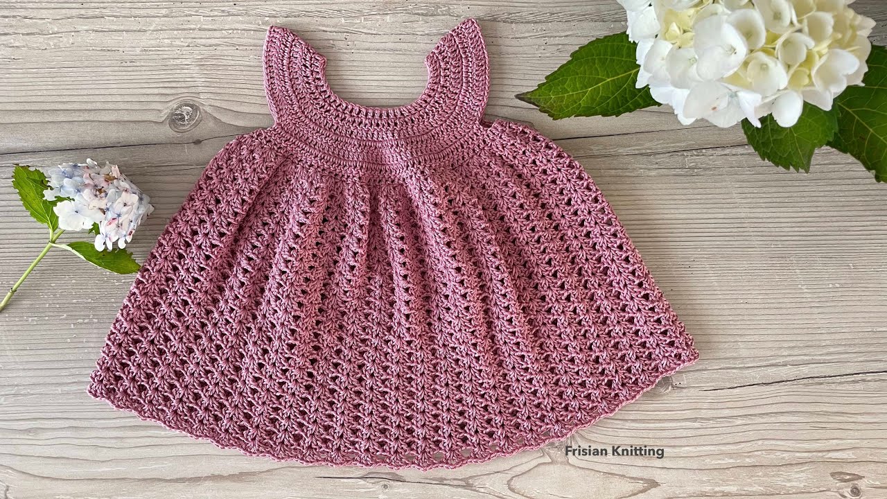 Crochet baby dress Maddy | app. 1  -  6 month | beginner friendly crochet