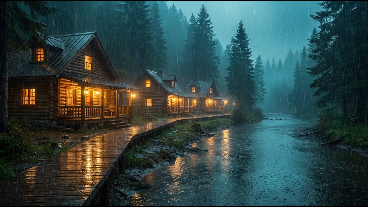 Rain Sounds for Sleeping 😴 Night Heavy Rain Sounds for Sleep, Calm Thoughts & Ultimate Relaxation