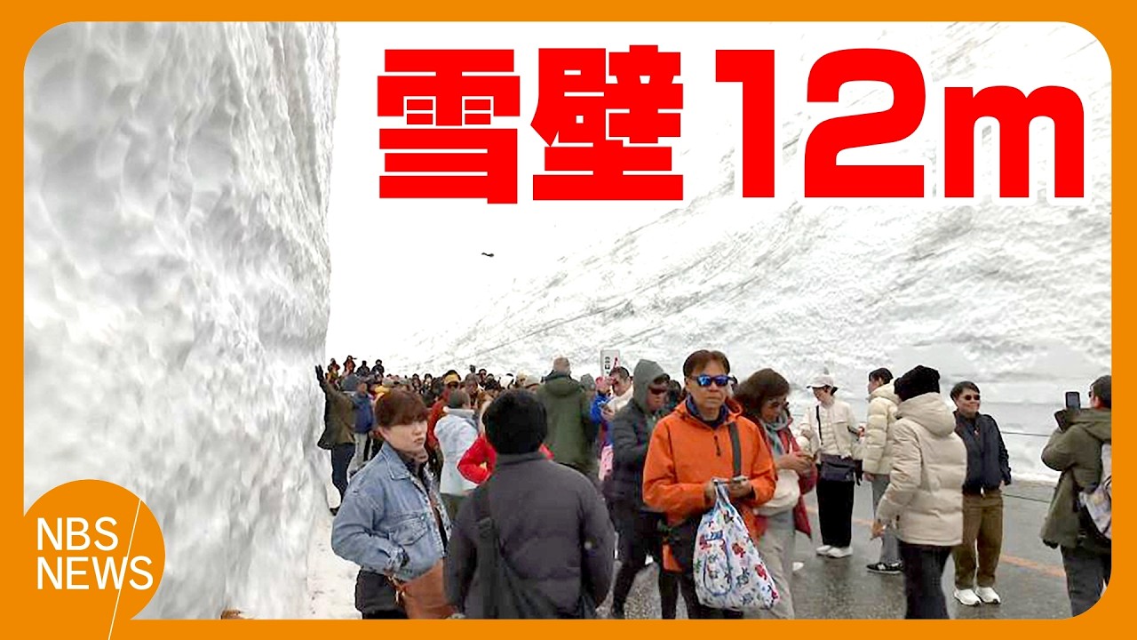 大迫力！「雪の大谷」12ｍの壁　立山黒部アルペンルート全線開通　黒部ダムも大勢の観光客