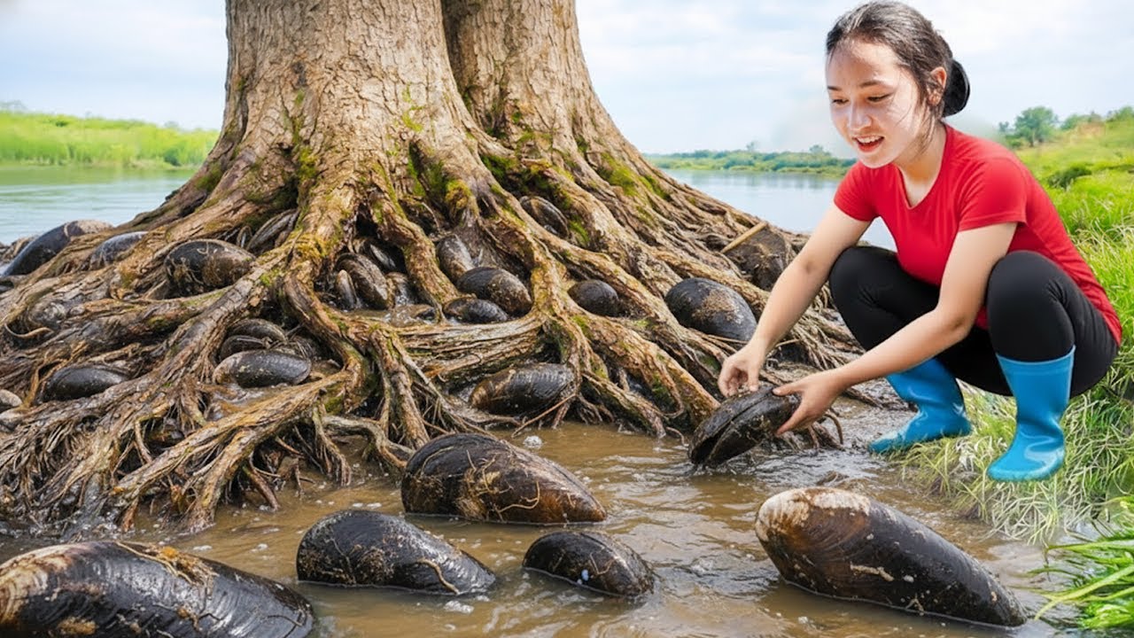 Catching 100KG of Clams in the Wild –  From Wilderness to Market | A Peaceful Life