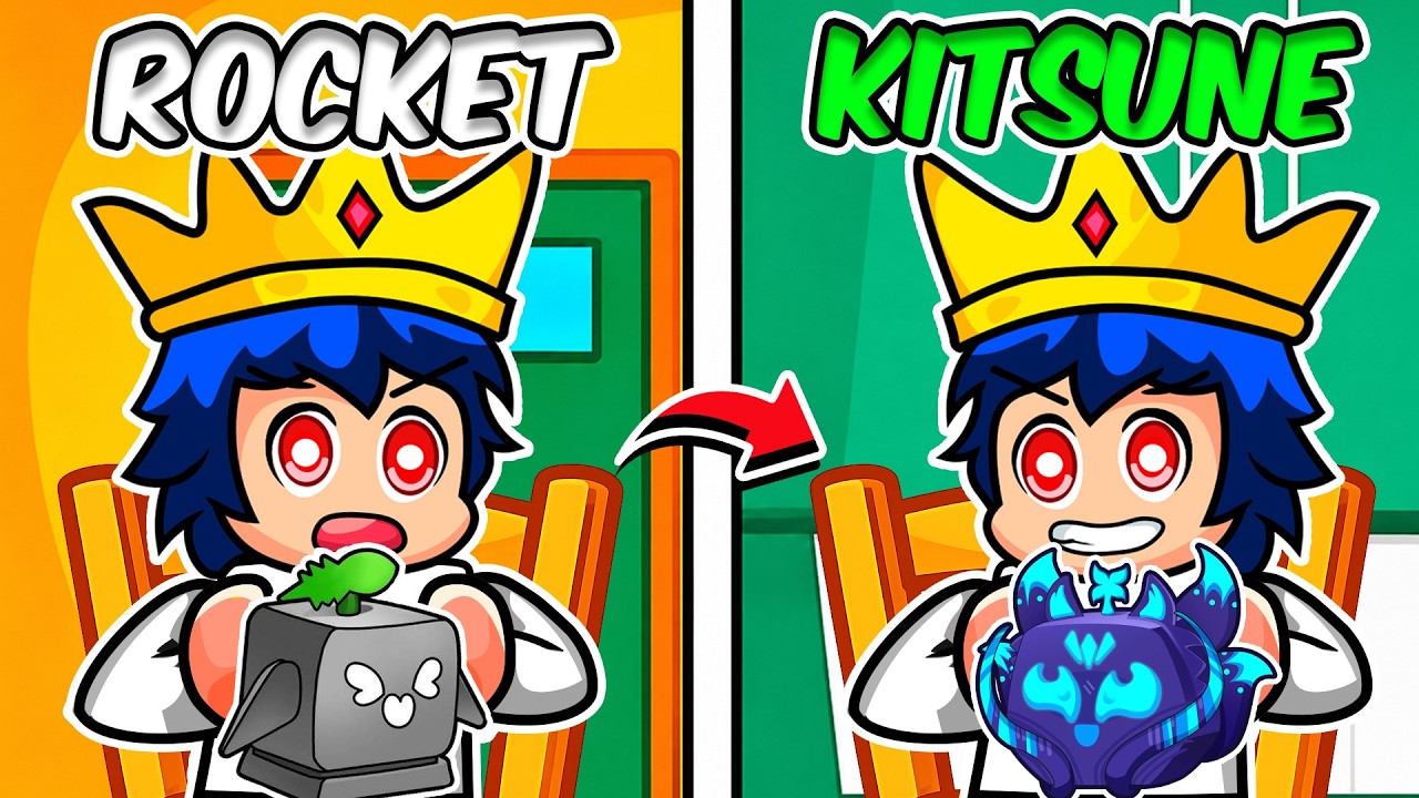 Trading From Rocket to Kitsune Fruit in Blox Fruits Roblox!