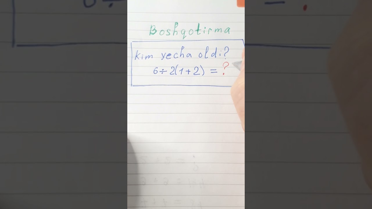 Hamma adashadigan oddiy matematik misol? Sizchi? To&rsquo;g&rsquo;ri yecha olasizmi?