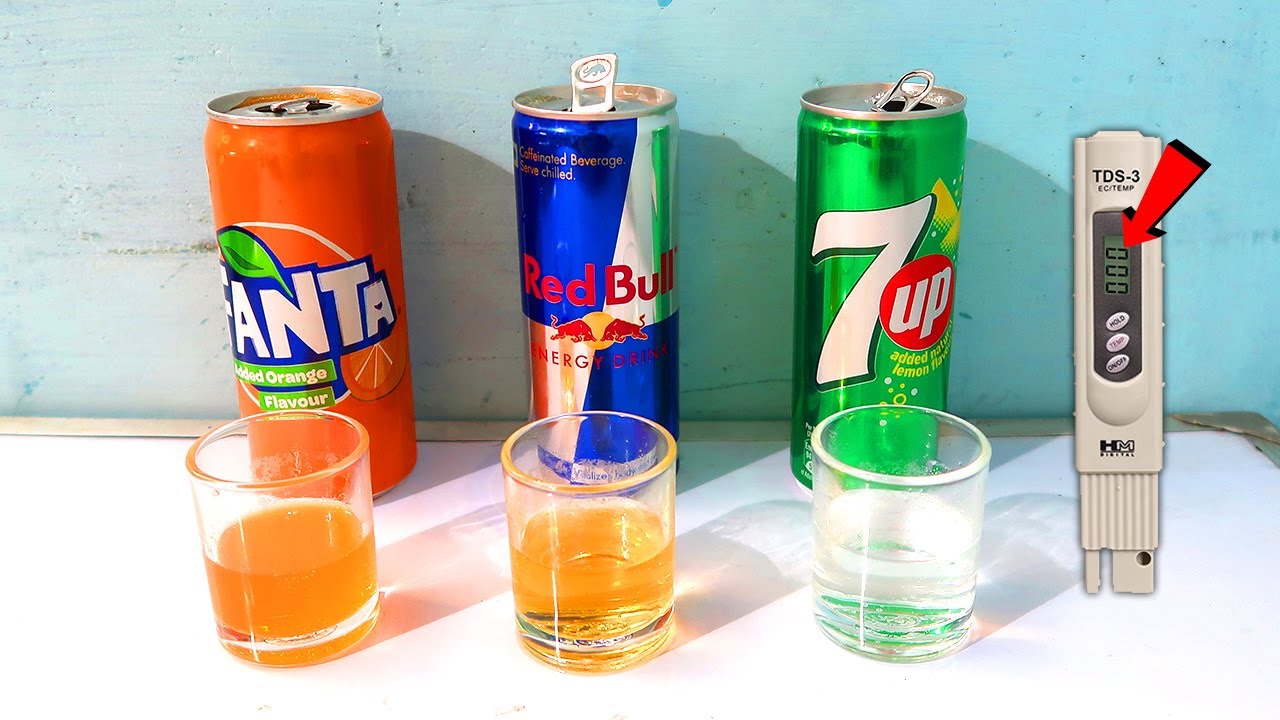 Measuring TDS of FANTA, REDBULL AND 7UP