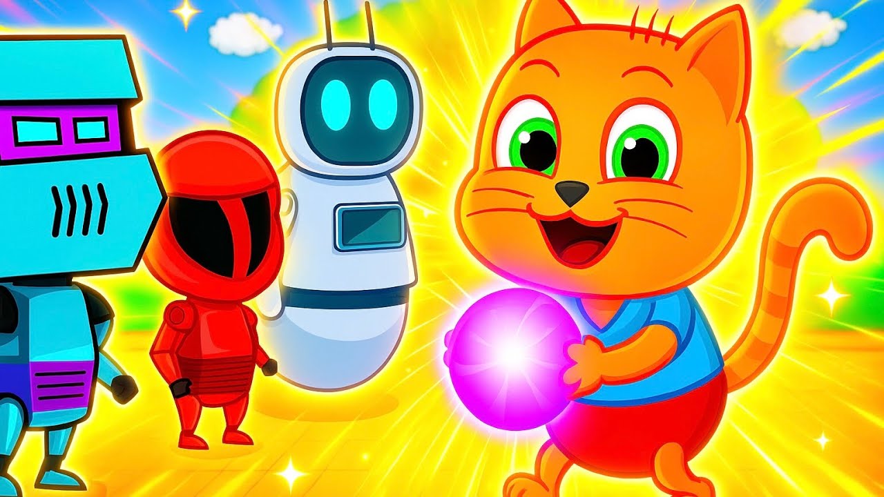 Família de Gatos - MISSÃO: DESLIGAR OS ROBÔS 🕹️🤖 Desenho Animado em Português Brasil 4K