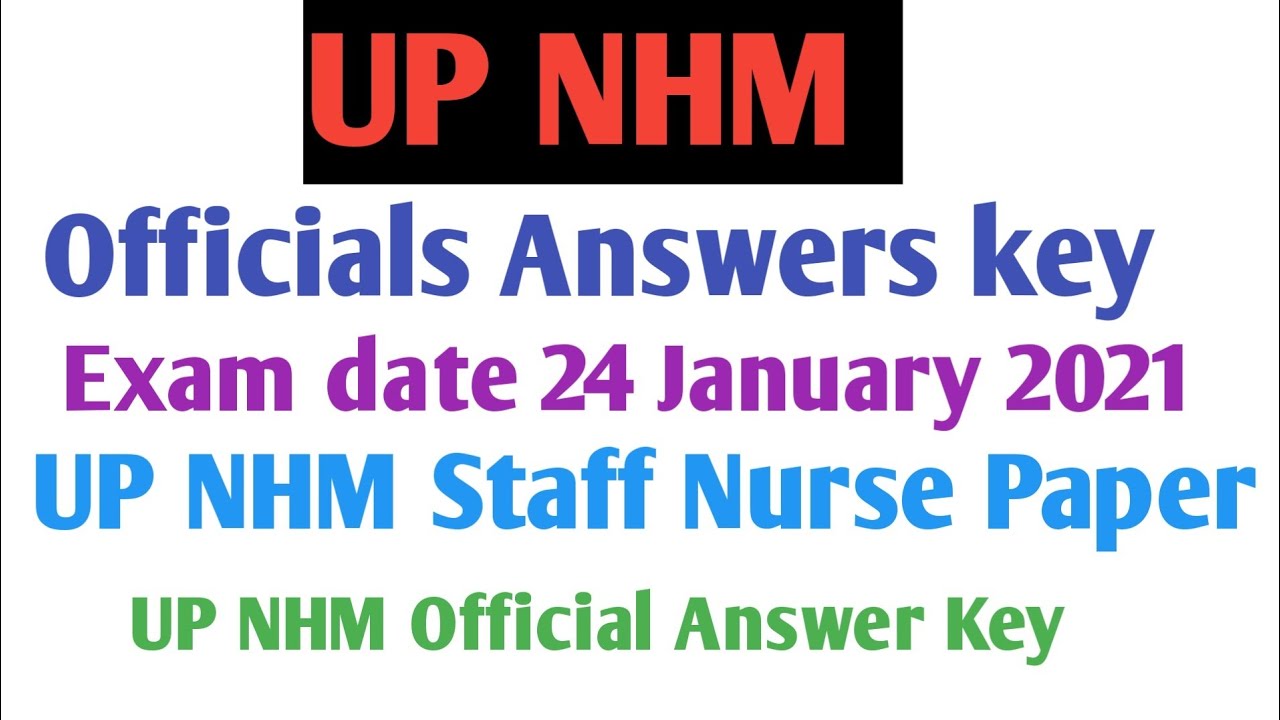 UP NHM Staff Nurse Official Answer Key | Exam date- 24 January | Official Answer Key