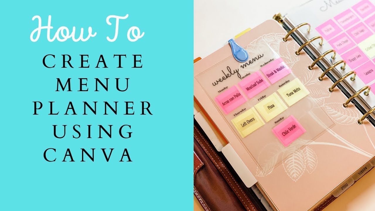 Using Canva To Create A Reusable Meal Menu Insert For Your Planner- Printing on Post Its DIY Inserts