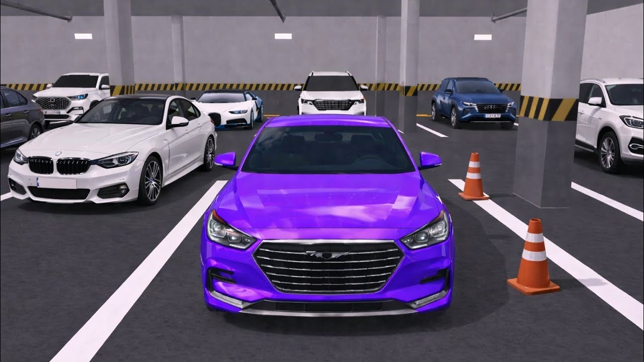 Luxury Purple Sedan Parking Scene | Realistic 3D Car Simulator Garage Gameplay 2026 🚗 