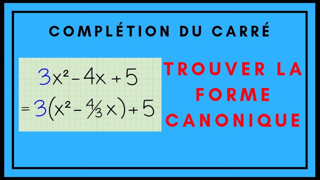 Complétion du carré-  Première- Maths Spécialité