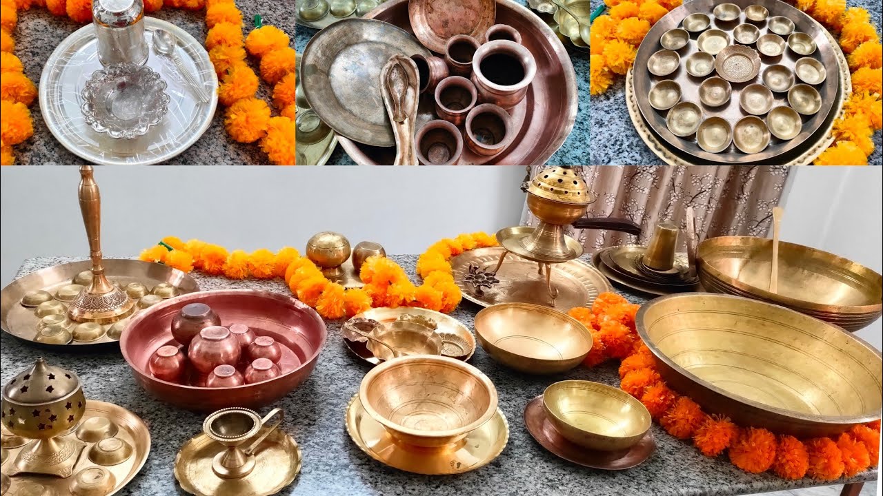 আমার ঠাকুরের বাসন collection/my Puja vessels collection @sankariskitchen1 @GhareBaire1