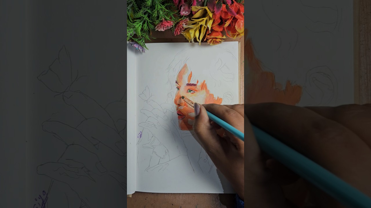 BTS Suga Oil Painting For beginners step-by-step 😇 