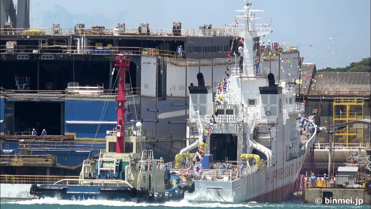 [4K] TERESA MAGBANUA - Philippine Coast Guard multi-role response vessel launching フィリピン沿岸警備隊多目的船進水式