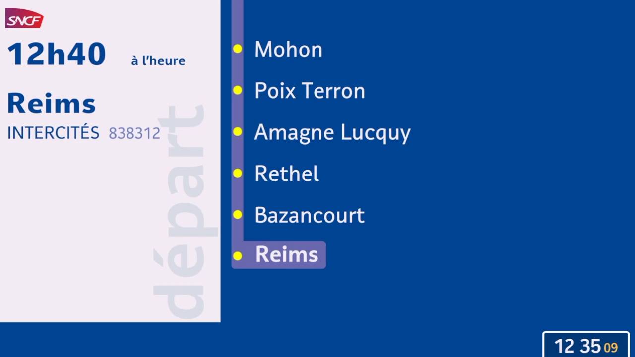Annonce SNCF INTERCITES Reims