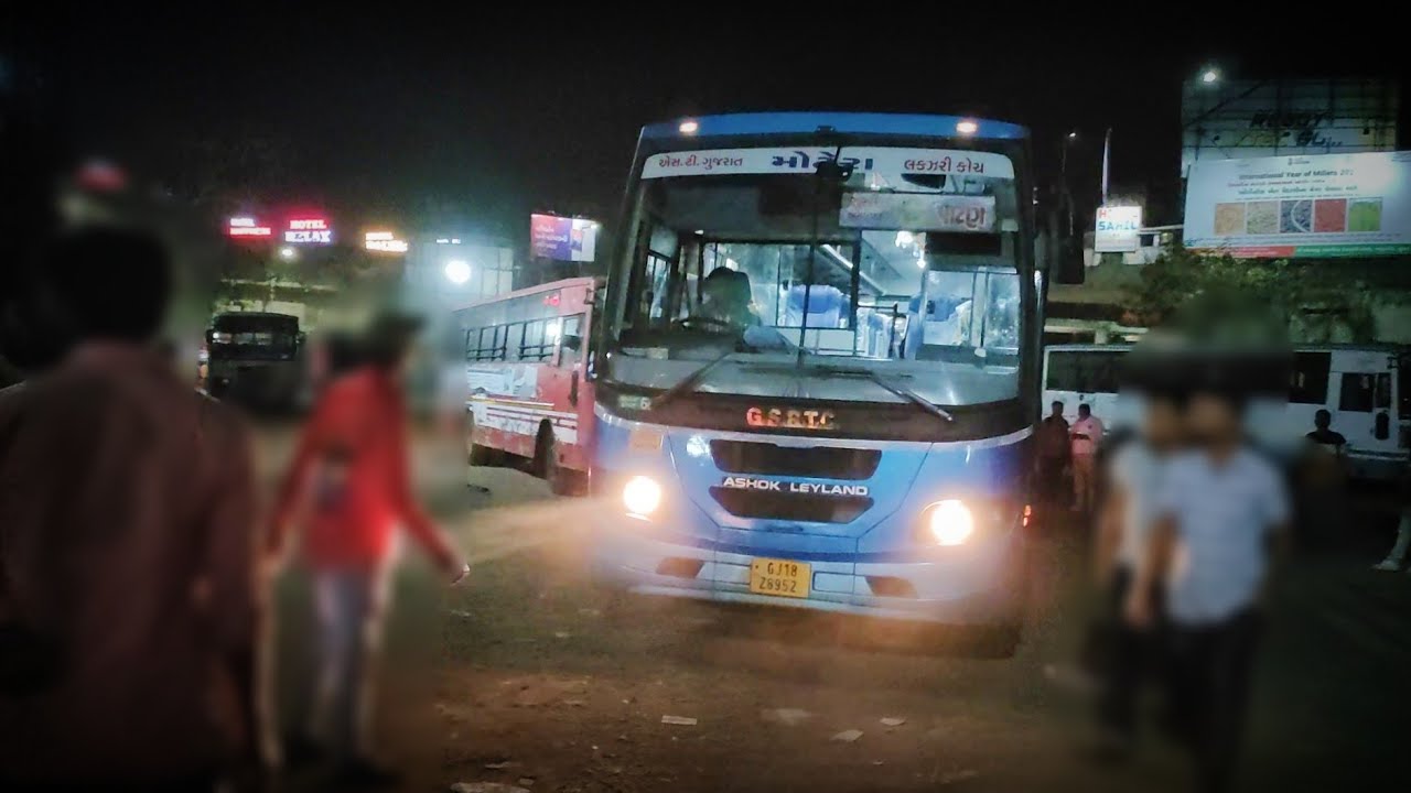 Back to Back GSRTC Bus Arriving and Departing At Surat Central Bus Stand.