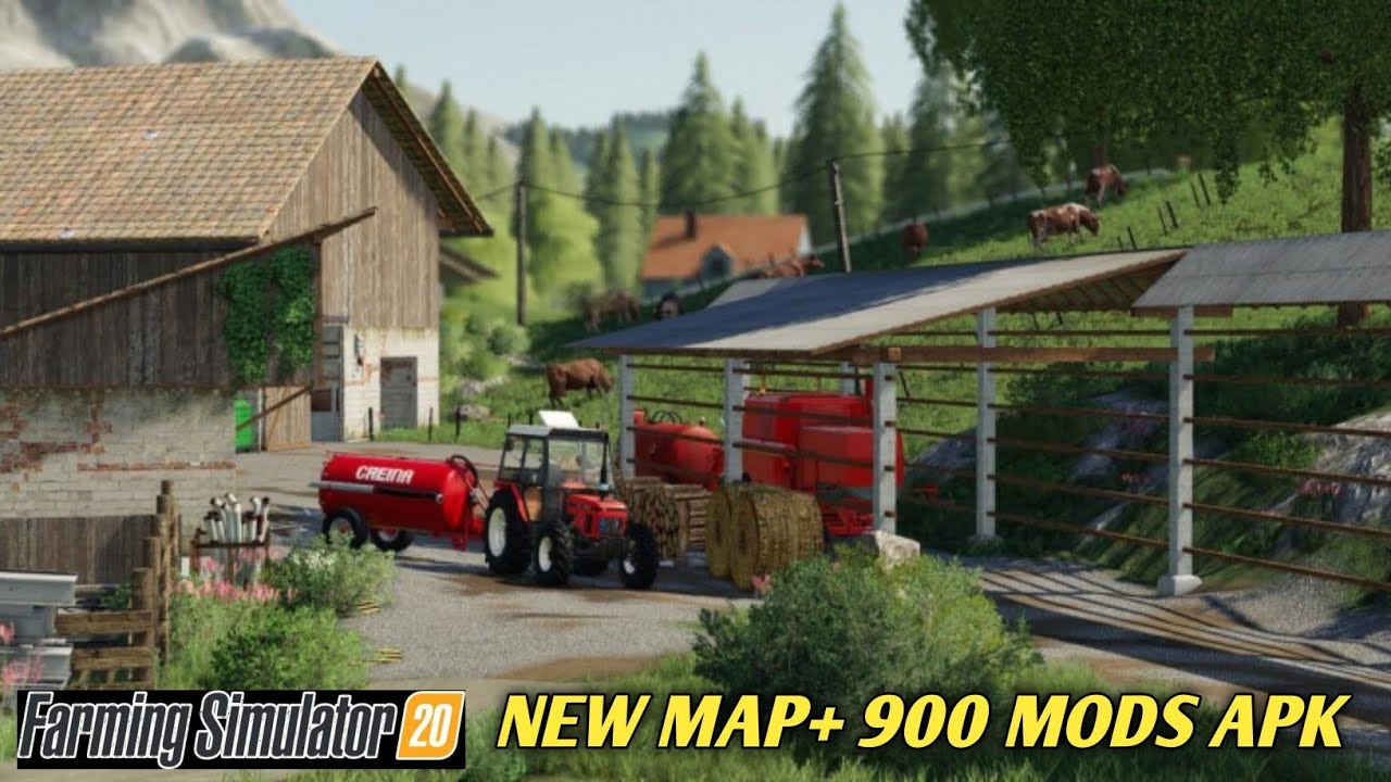FS 20  Map + 900 Mod apk Download link Google drive FARMING SIMULATOR 20