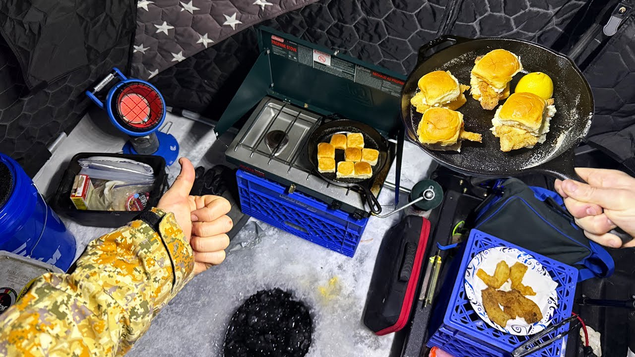 EARLY ICE Catch & Cook! - Making The Ultimate Filet-O-Fish Sandwich