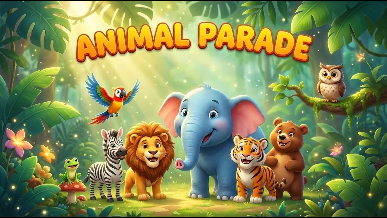 Jungle Parade Song | Fun Animal Nursery Rhyme for Kids | Animal Parade Poem | Jungle Way