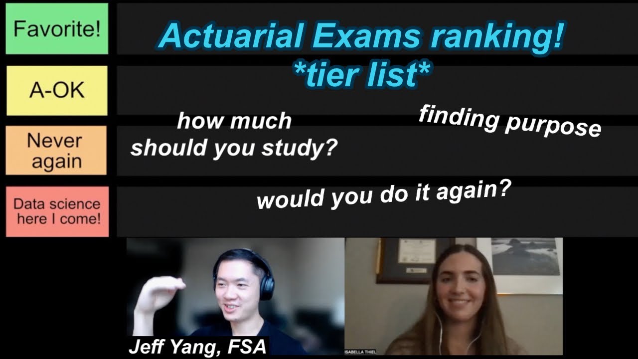 ranking all of the ACTUARIAL EXAMS with Jeff Yang (FSA), Actuary & Entrepreneur