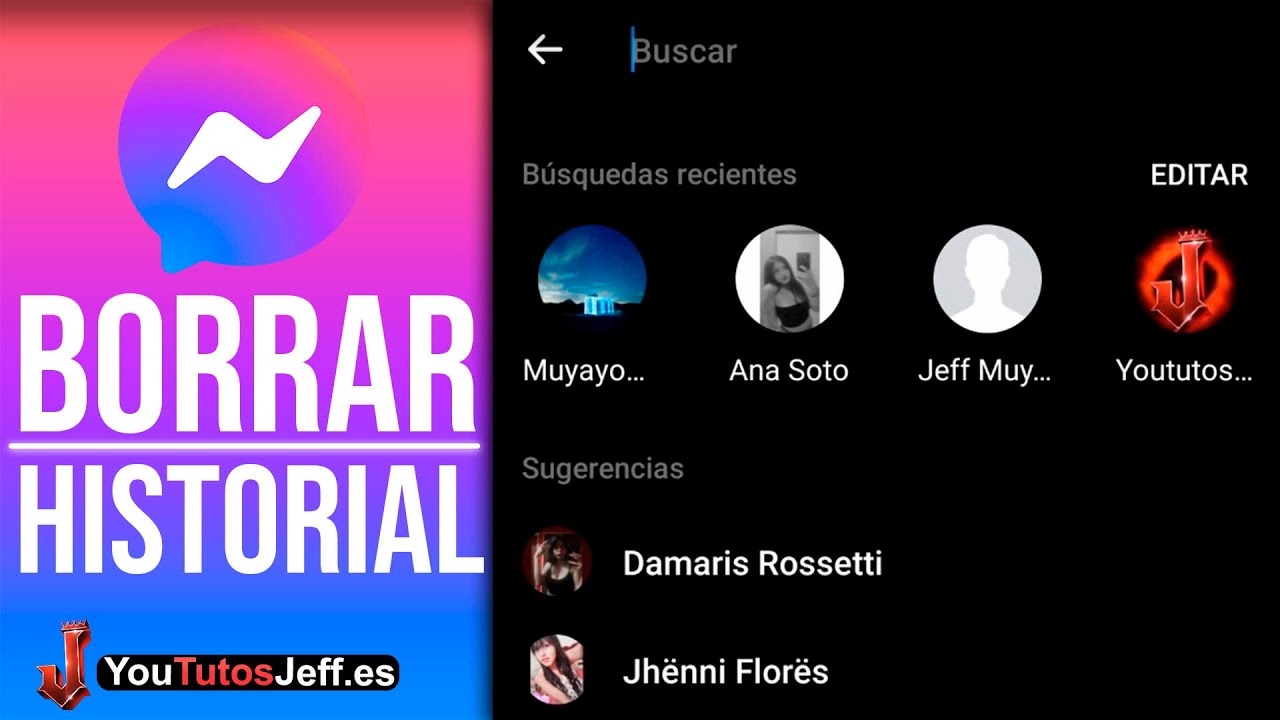Como ELIMINAR HISTORIAL de Busqueda MESSENGER 🟣
