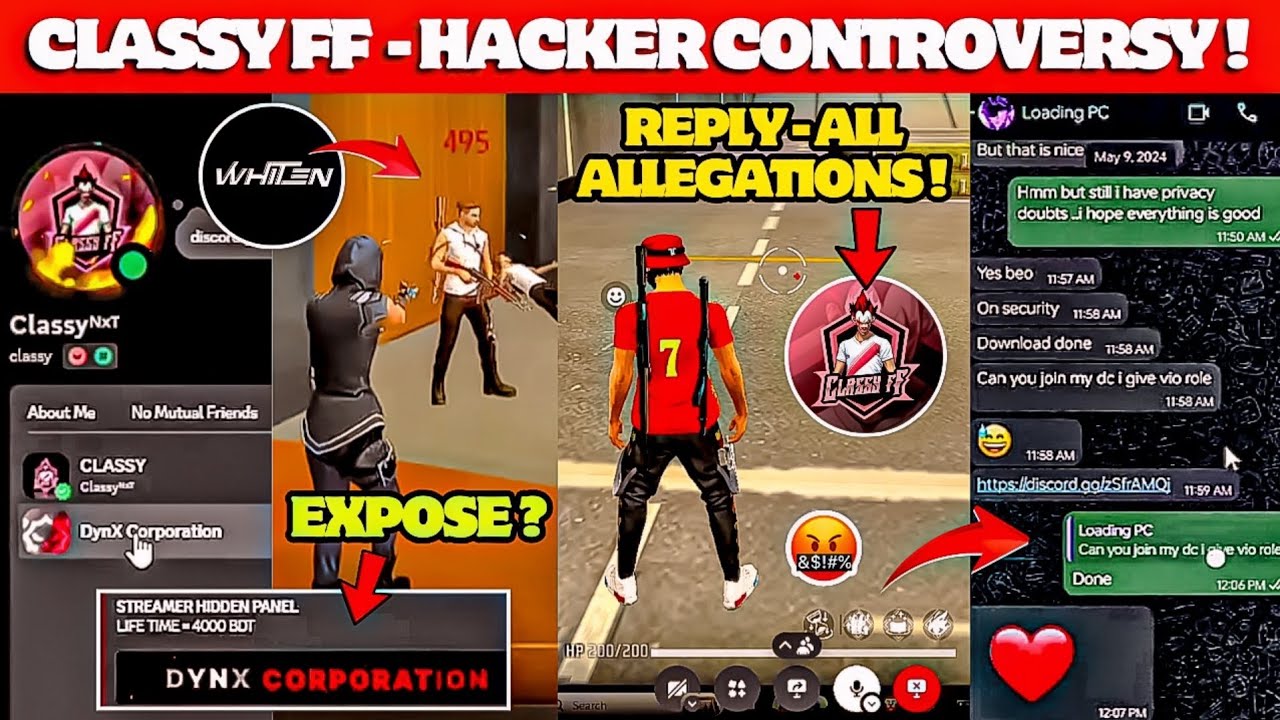 CLASSY - Hacker Controversy !🤬||@whitenfreefire- Expose with Proof ?✅||@classyfreefire- Reply !🙏