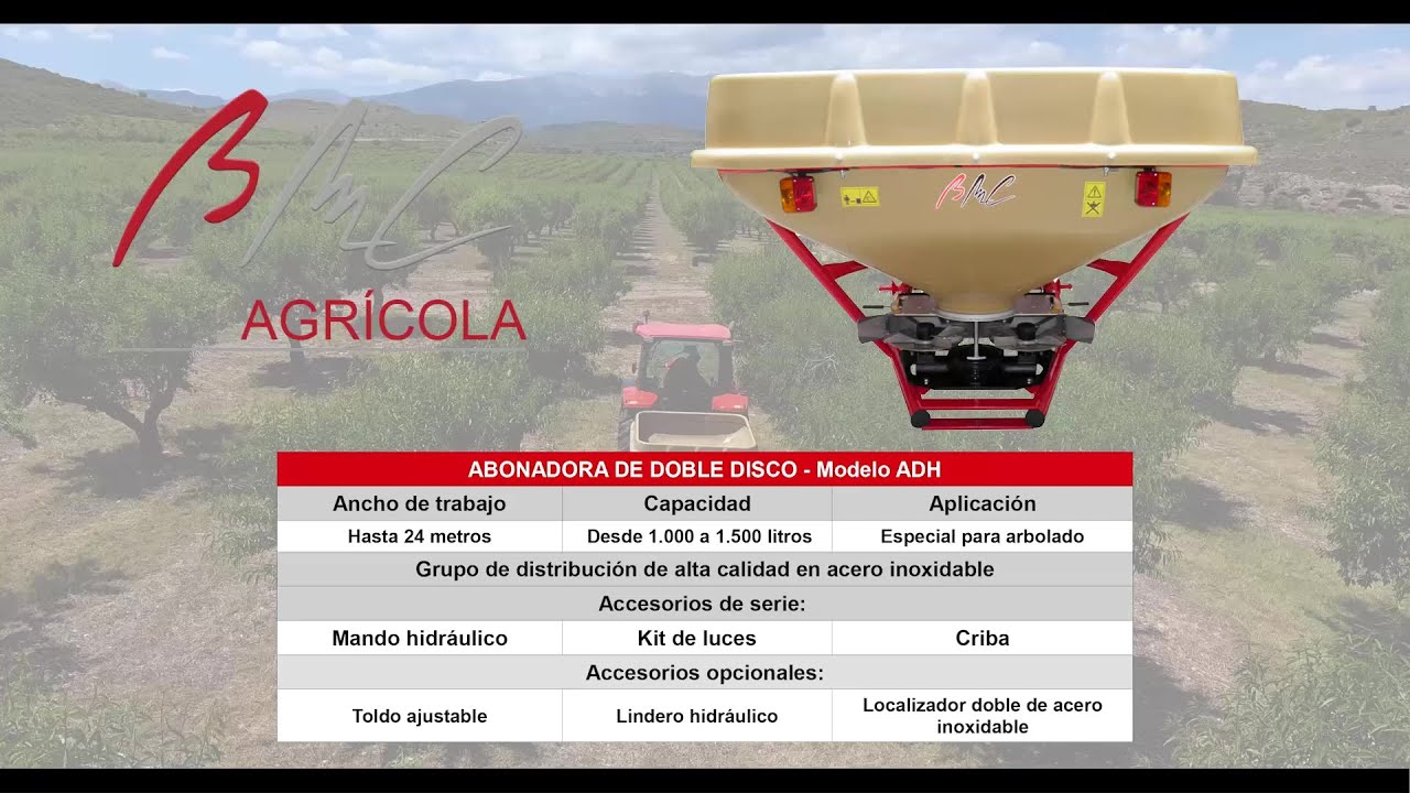 ABONADORA DE DOBLE DISCO BMC Modelo ADH