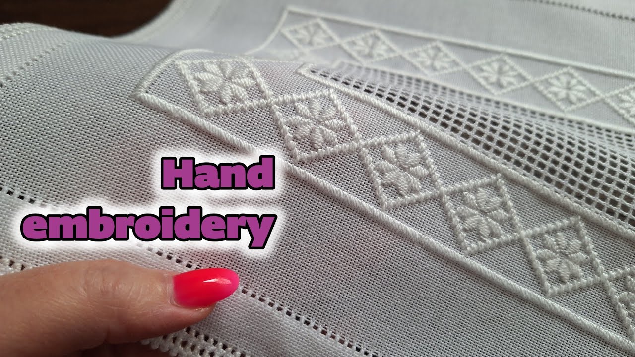 Hand embroidery : One of the most popular stitches for embroidering lace(PART2) embroidery technique