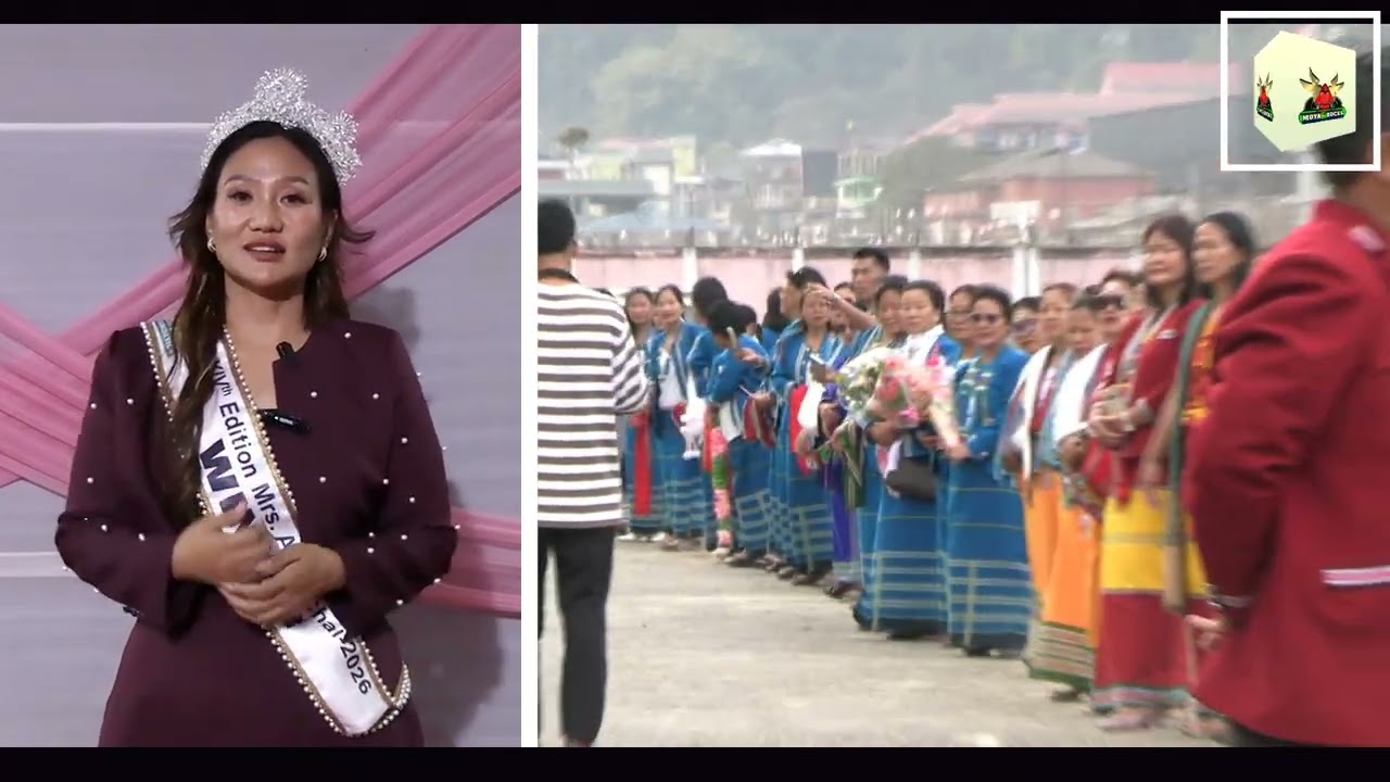 Reigning Mrs. Arunachal . Leyu Abom Soki Yekar, arrived her hometown after won Mrs. Arunachal title