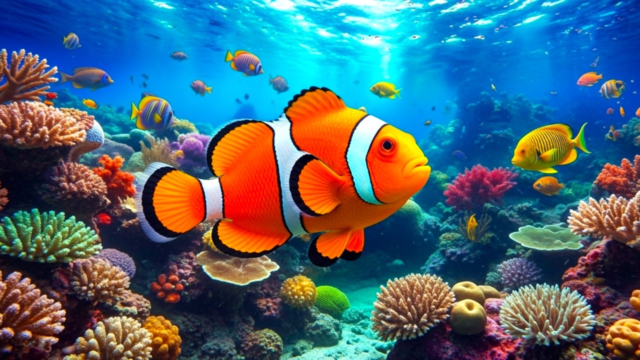 4K Aquarium Ambience 🌊 Relaxing Underwater World with Colorful Coral Reefs & Jellyfish