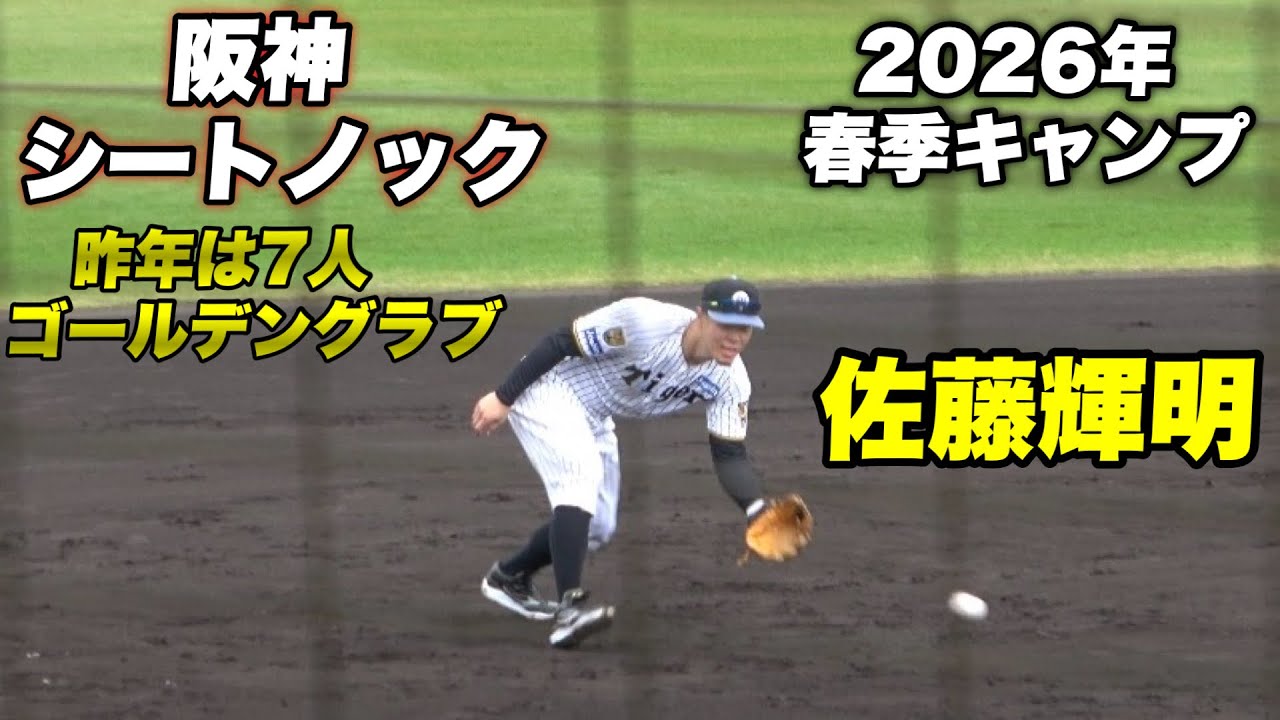 【リーグ連覇 日本一奪還へ！！守備力が鍵になる阪神のキャンプ初日のシートノック！新加入の選手も！】