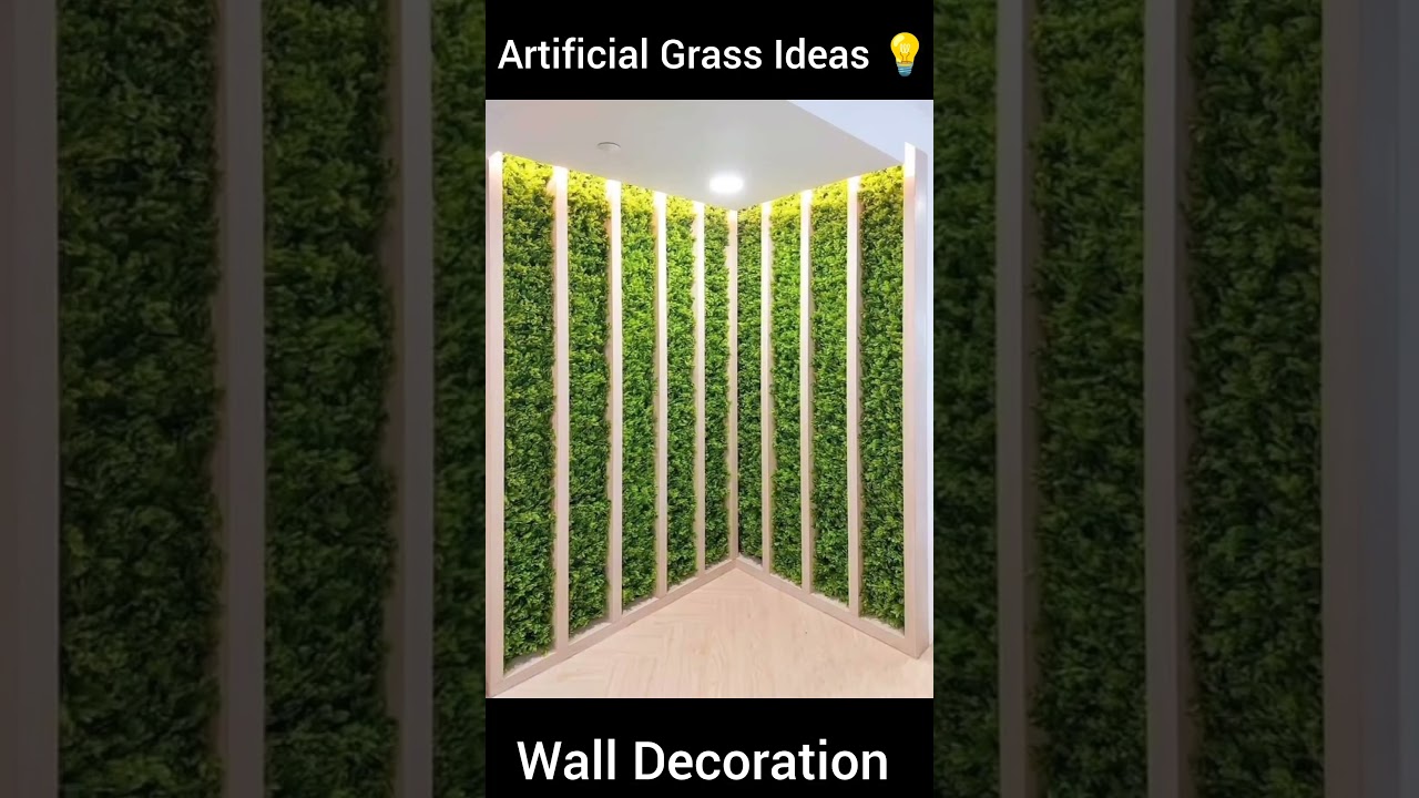 Artificial Grass Wall decoration Ideas 2024 | How to Decorate wall with Fake grass | Wall decor Idea