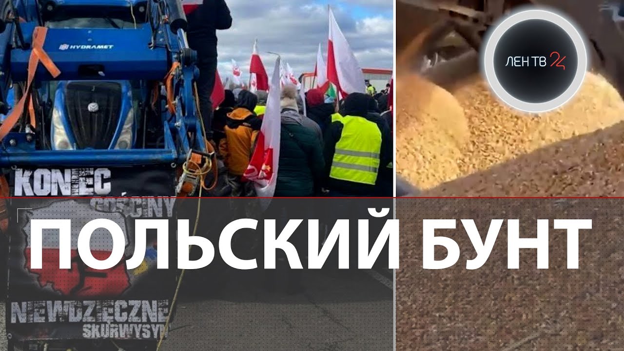 Трактористы перекрыли границу | Забастовка фермеров в Польше | Высыпают зерно с Украины на дорогу