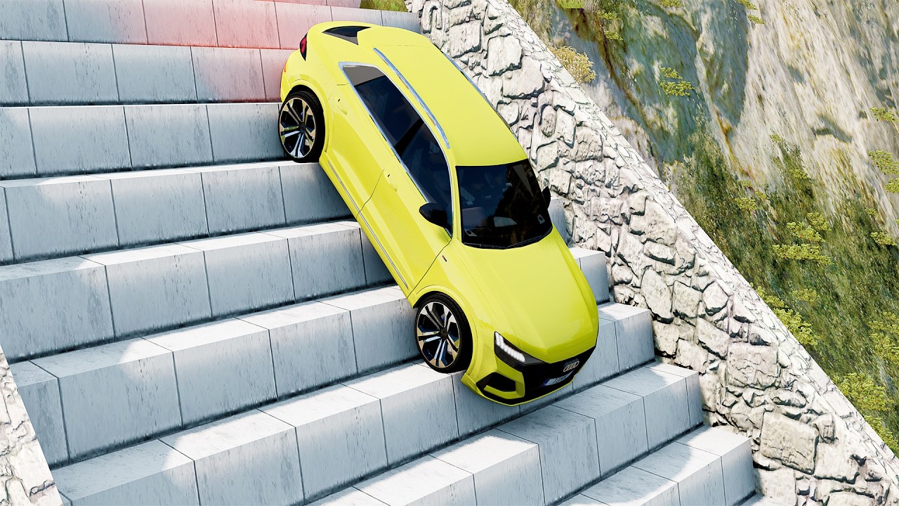 Mobil vs Stairs #13 - BeamNG Drive