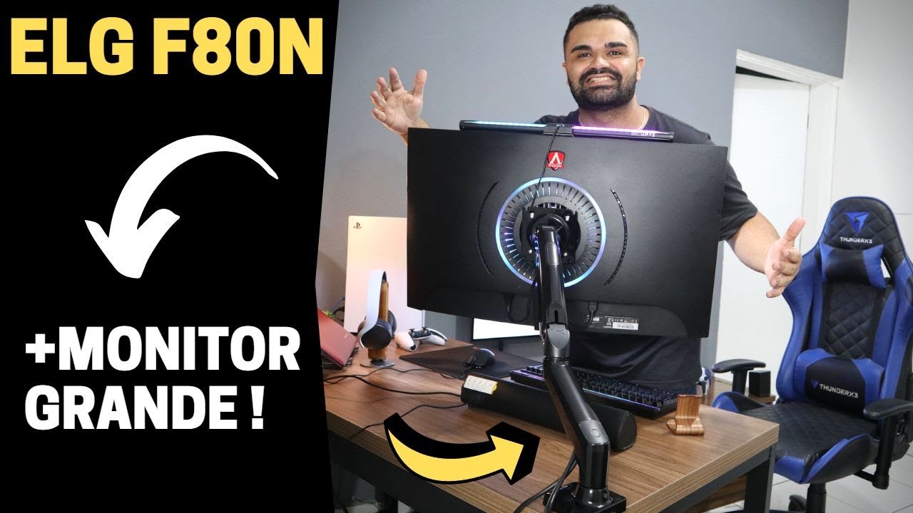 Instalando suporte articulado ELG F80N em MONITOR GRANDE ! (AOC AGON 32 POLEGADAS CURVO) DEU CERTO ?