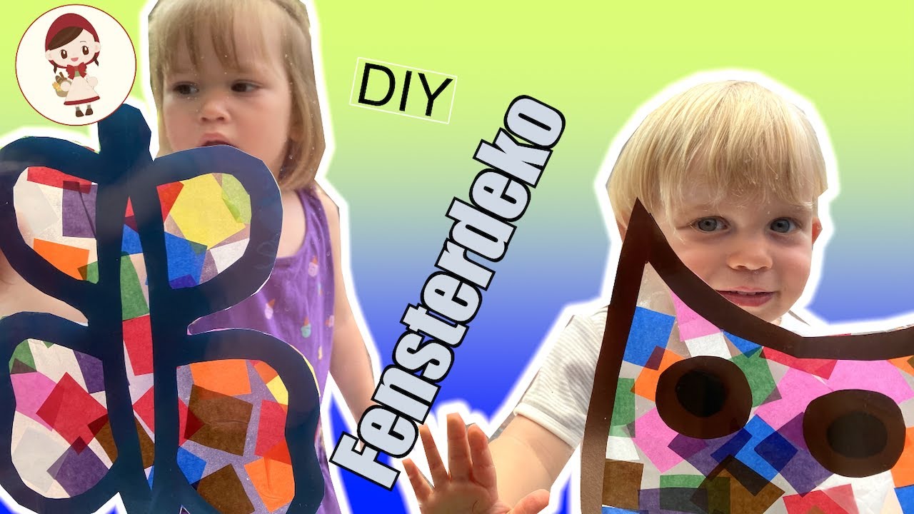 🦋Fensterdeko aus Transparentpapier basteln | Basteln mit Kindern | Fensterbilder basteln