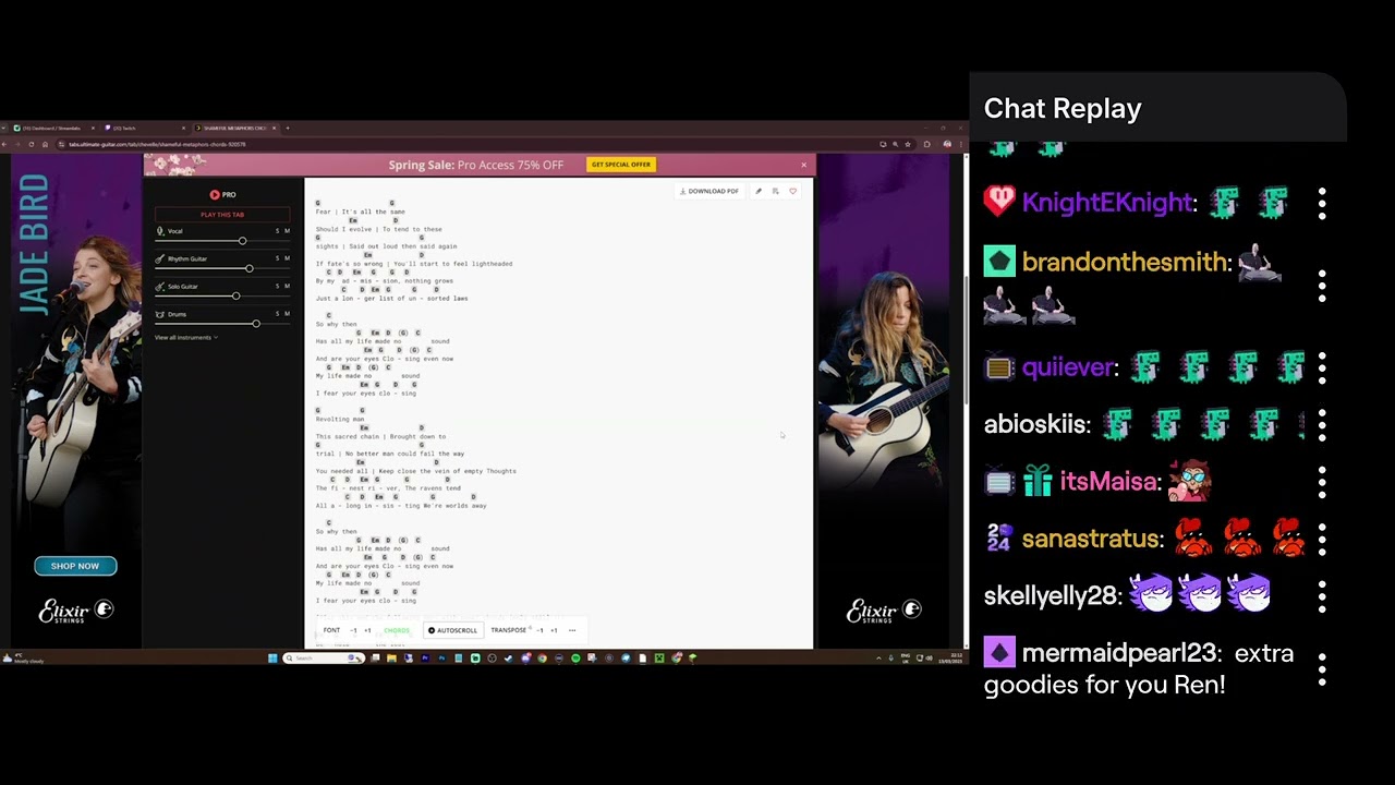 Rendog singing Shameful Metaphors by Chevelle on stream!