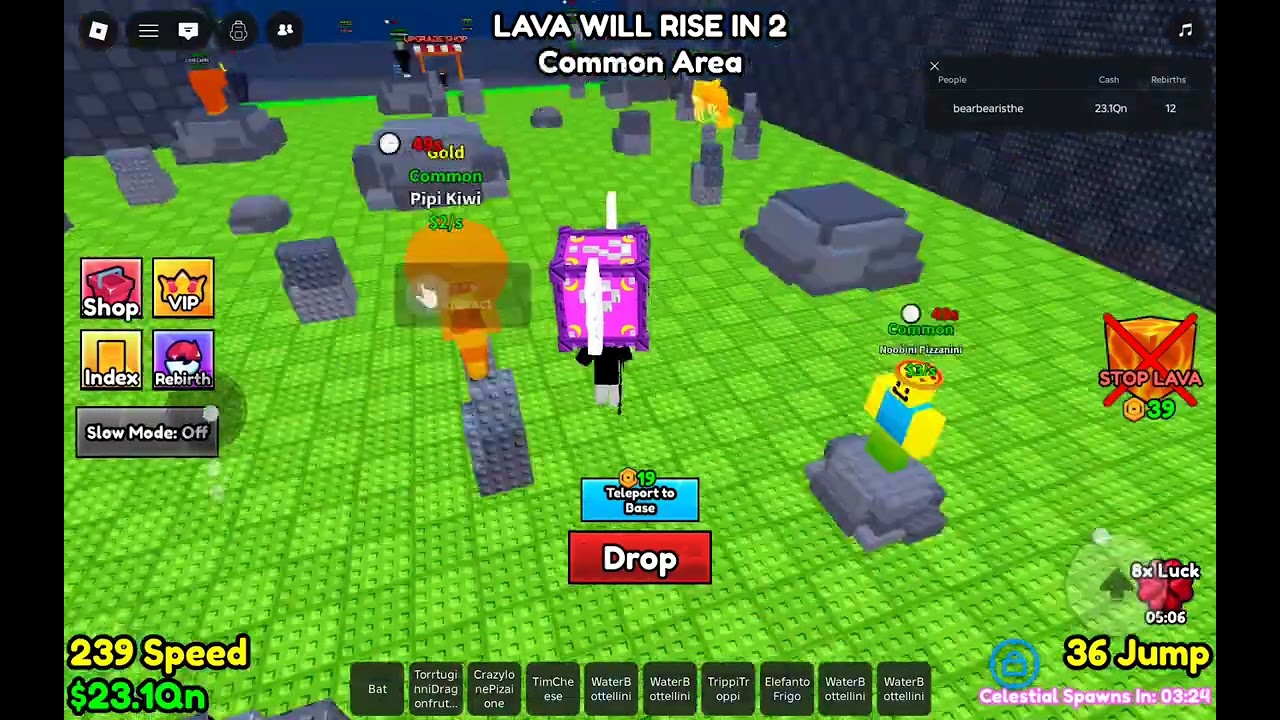 Admin abuse on roblox escape lava for brainrots 
