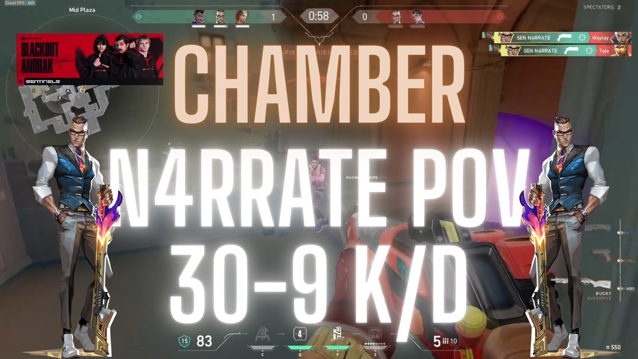 SEN N4RRATE POV Chamber on Pearl 30-9 K/D (VALORANT Pro POV)