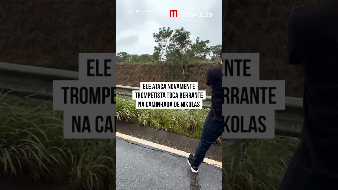 Ele ataca novamente: trompetista toca berrante na caminhada de Nikolas