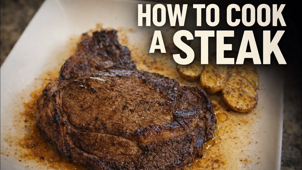 Perfect Ribeye Steak On The Stove | Easy Pan-Seared Steak Recipe